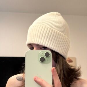 Time and Tru OS Cozy White Knit Beanie